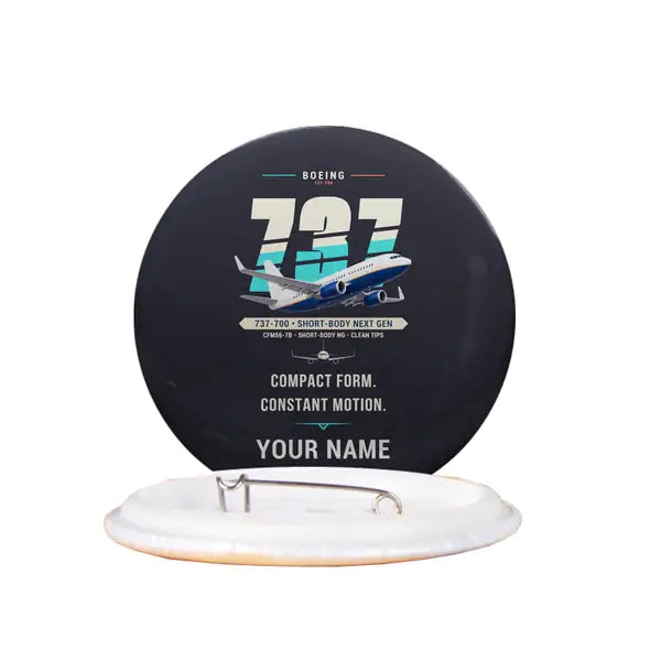Boeing 737-700 NG - Original + Name - Pin - Black