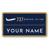 Thumbnail for Boeing 737-700 NG Patches - Rectangle + Name - Navy Gold