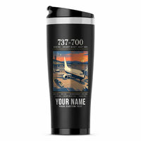 Thumbnail for Boeing 737-700 NG - Poster + Name - Stainless Steel (No Holder) - Black