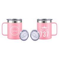 Thumbnail for Boeing 737-700 NG - Stainless Steel Mug - Heritage + Name - Pink