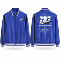 Thumbnail for Boeing 737-700 NG Stylish Jackets - Baseball Collar - Original - Royal Blue