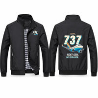 Thumbnail for Boeing 737-700 NG Stylish Jackets - Stand Collar - Cartoon - Black