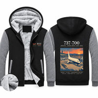 Thumbnail for Boeing 737-700 NG Zipped Sweatshirts - Poster - Black & Gray