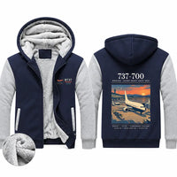 Thumbnail for Boeing 737-700 NG Zipped Sweatshirts - Poster - Navy & Gray