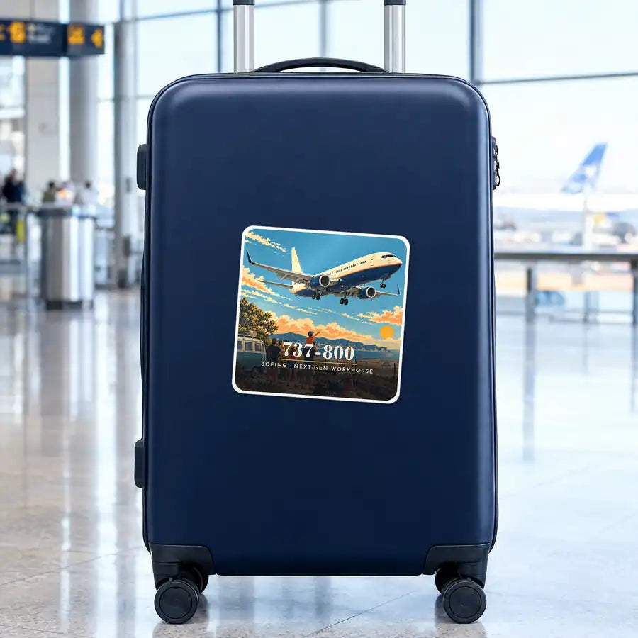 Boeing 737-800 NG - 3D - Square Sticker - Suitcase