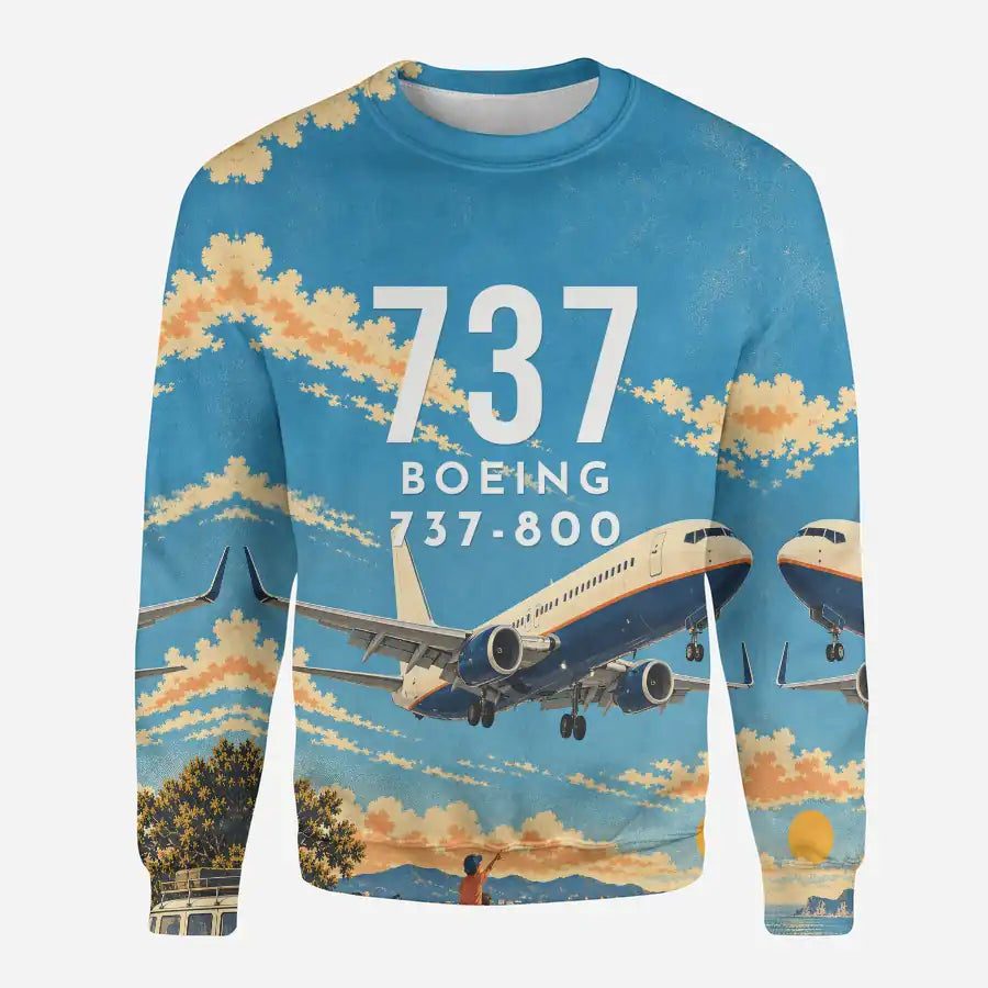 Boeing 737-800 NG 3D All-Over Print Clothing - Sweatshirt - 3D