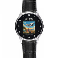 Thumbnail for Boeing 737-800 NG - Poster - Leather Strap - Striped Black Leather Strap