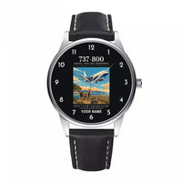 Thumbnail for Boeing 737-800 NG - Poster + Name - Leather Strap - Black Leather Strap