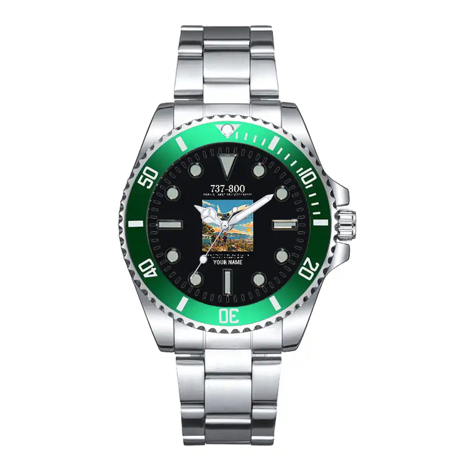 Boeing 737-800 NG - Poster + Name - Premium Diver - Green