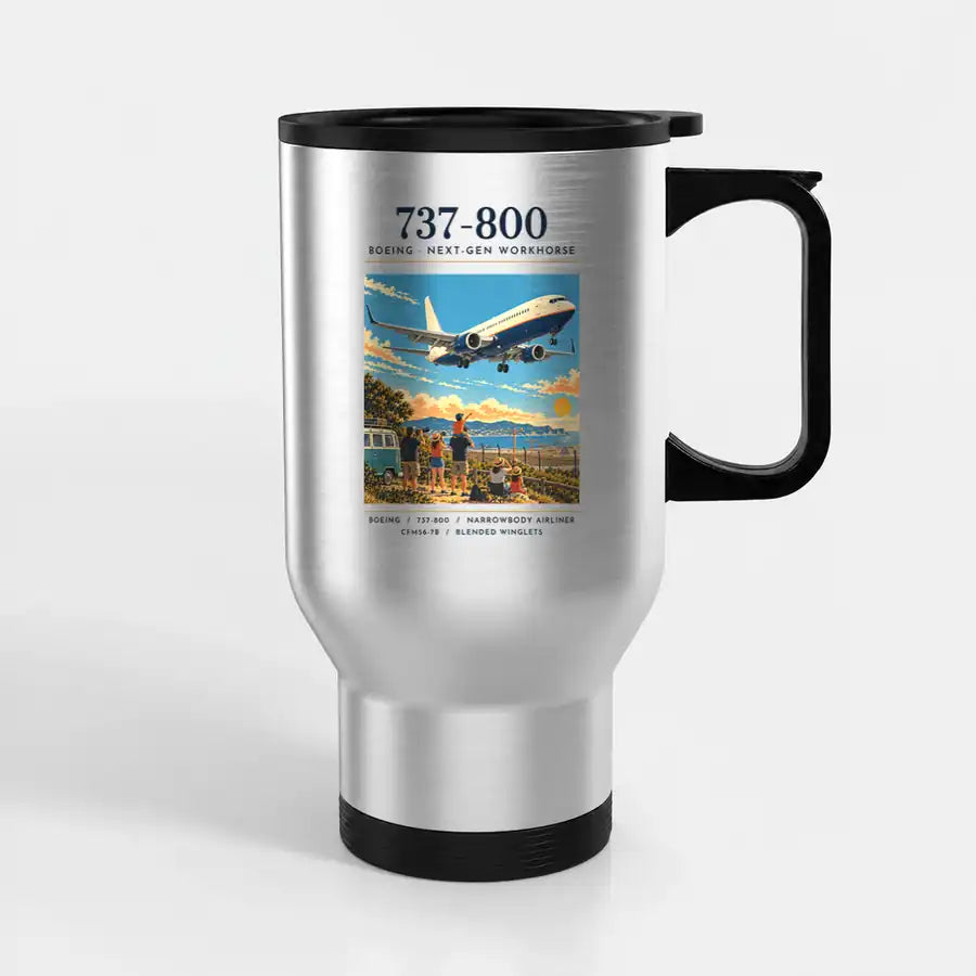 Boeing 737-800 NG - Poster - Stainless Steel with Holder - Silver