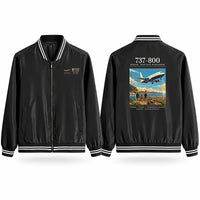 Thumbnail for Boeing 737-800 NG Stylish Jackets - Baseball Collar - Poster - Black