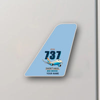 Thumbnail for Boeing 737-800 NG - Tail Magnet - Cartoon + Name - Light Blue
