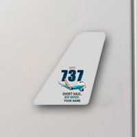 Thumbnail for Boeing 737-800 NG - Tail Magnet - Cartoon + Name - Light Gray