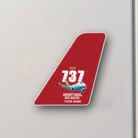 Thumbnail for Boeing 737-800 NG - Tail Magnet - Cartoon + Name - Red