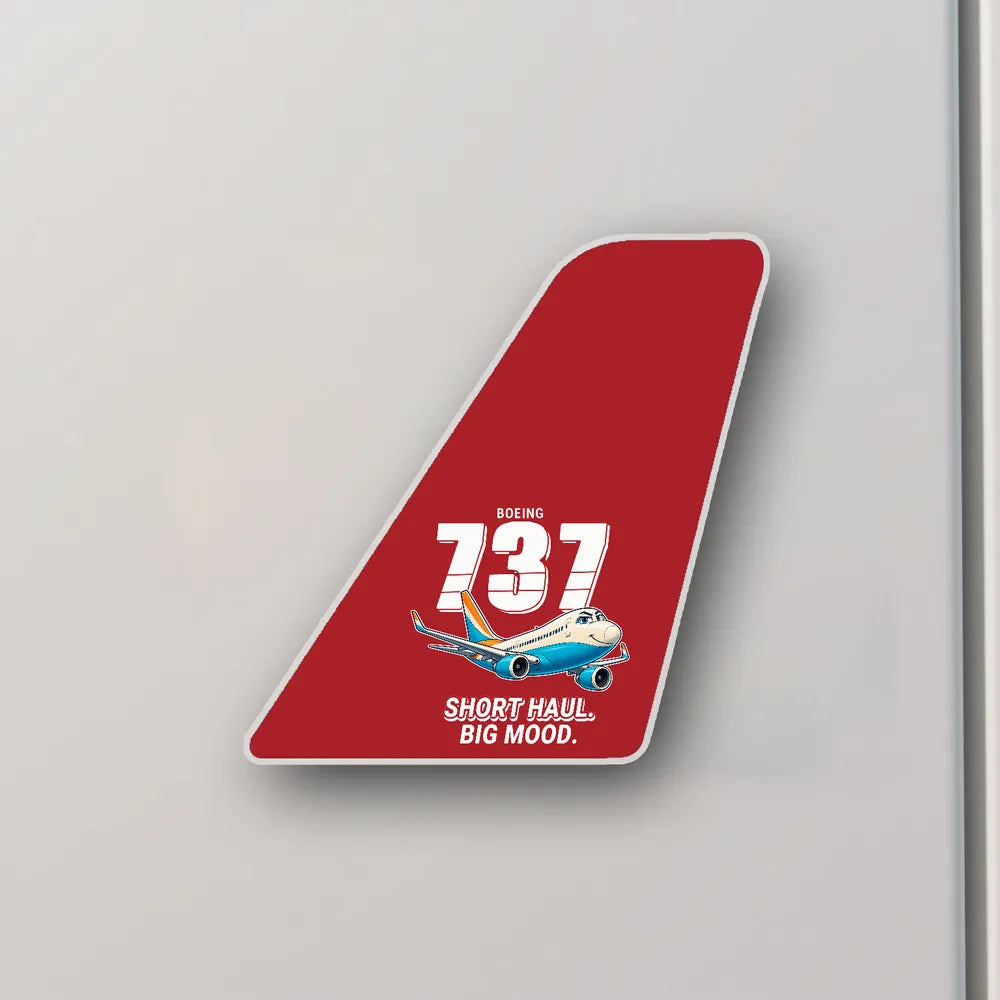 Boeing 737-800 NG - Tail Magnet - Cartoon - Red