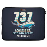 Thumbnail for Boeing 737-900ER - Cartoon + Name - Laptop Sleeve