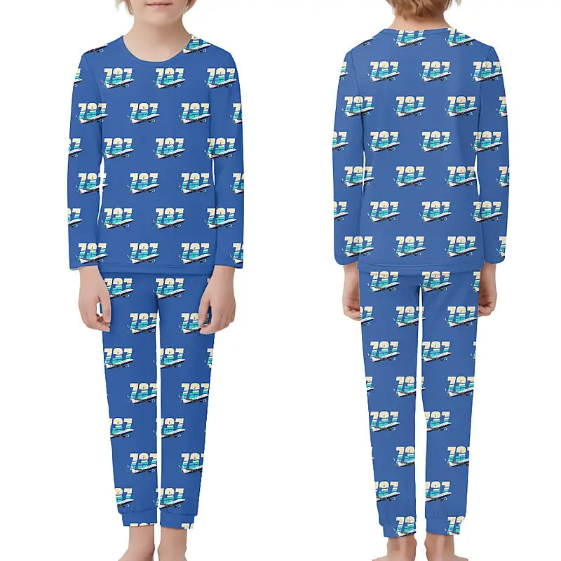 Boeing 737-900ER - Children Pajamas - Original Pattern - Blue