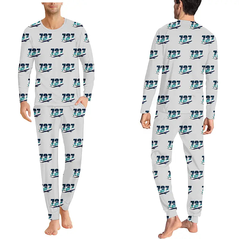 Boeing 737-900ER - Men Pajamas - Original Pattern - Light Gray