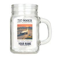 Thumbnail for Boeing 737-900ER - Poster + Name - Cocktail Glass (Mason Jar)