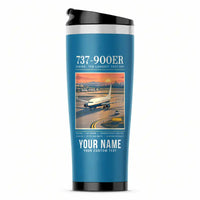 Thumbnail for Boeing 737-900ER - Poster + Name - Stainless Steel (No Holder) - Light Blue