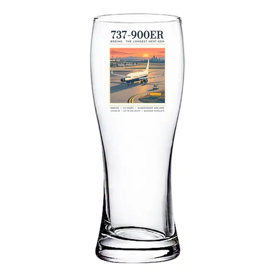 Boeing 737-900ER - Poster - Pilsner Beer Glass