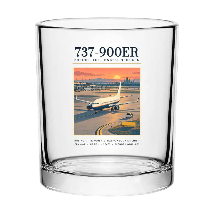 Boeing 737-900ER - Poster - Special Whiskey Glass