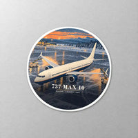 Thumbnail for Boeing 737 MAX 10 - 3D - Circle Sticker - Close-up