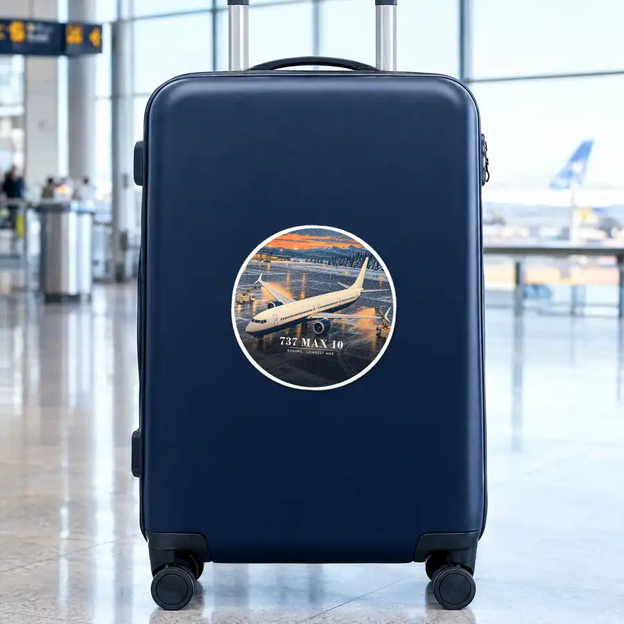 Boeing 737 MAX 10 - 3D - Circle Sticker - Suitcase
