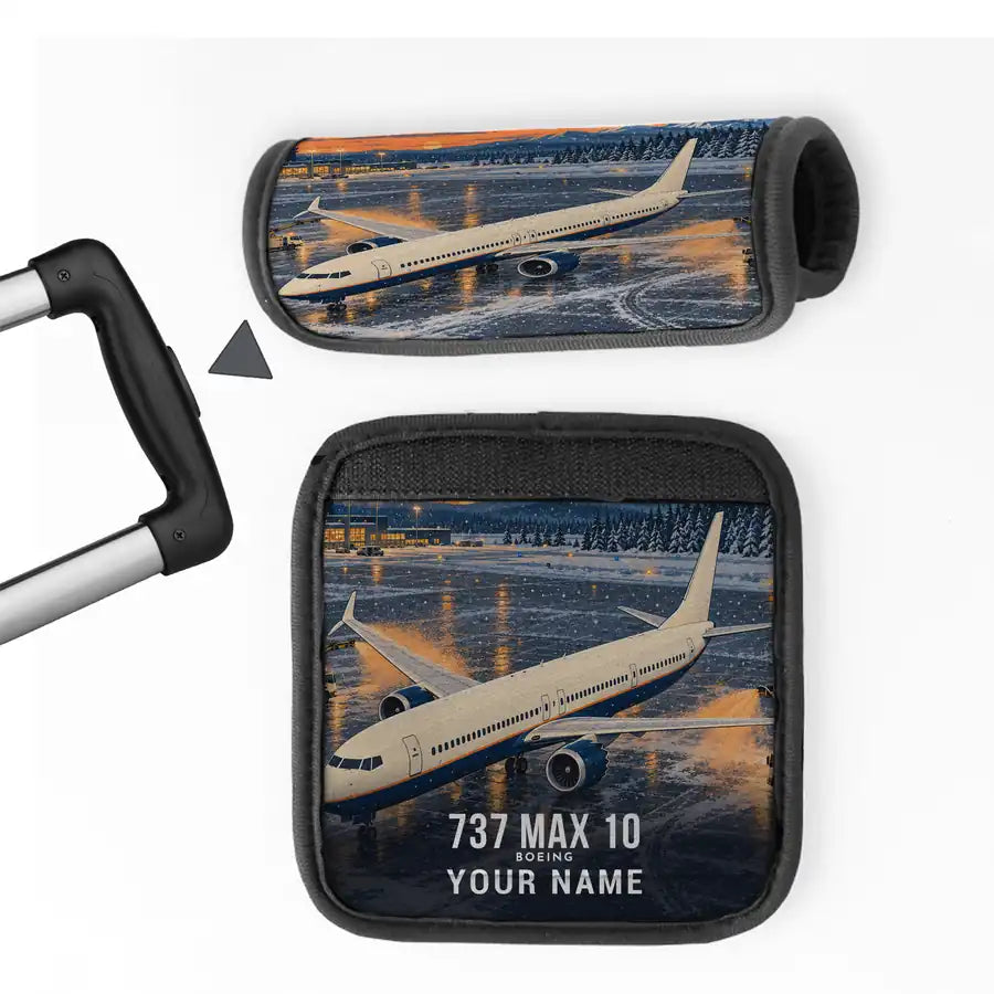 Boeing 737 MAX 10 - 3D + Name - Luggage Handle Cover - Full Print