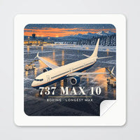 Thumbnail for Boeing 737 MAX 10 - 3D - Square Sticker - Peel