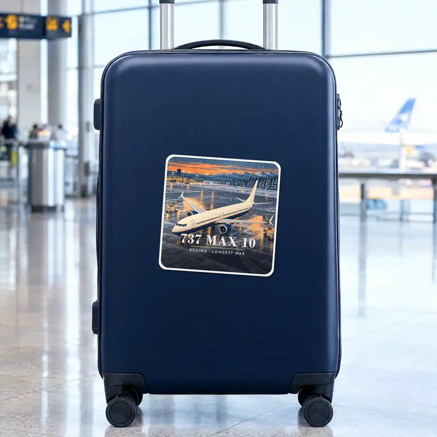 Boeing 737 MAX 10 - 3D - Square Sticker - Suitcase
