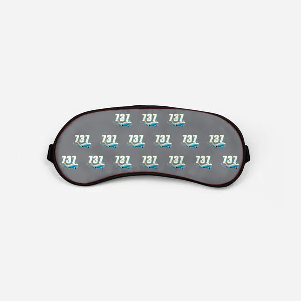 Boeing 737 MAX 10 - Cartoon Pattern - Sleep Mask - Gray