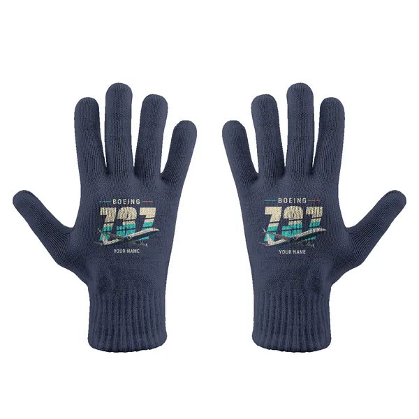 Boeing 737 MAX 10 - Gloves - Full - Original + Name - Navy Blue