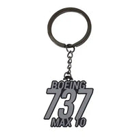 Thumbnail for Boeing 737 MAX 10 - Hollow Key Chain - Tag - Black