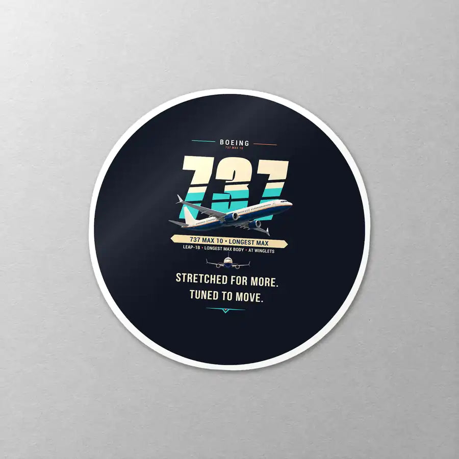 Boeing 737 MAX 10 - Original - Circle Sticker - Close-up