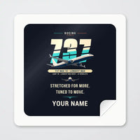Thumbnail for Boeing 737 MAX 10 - Original + Name - Square Sticker - Peel