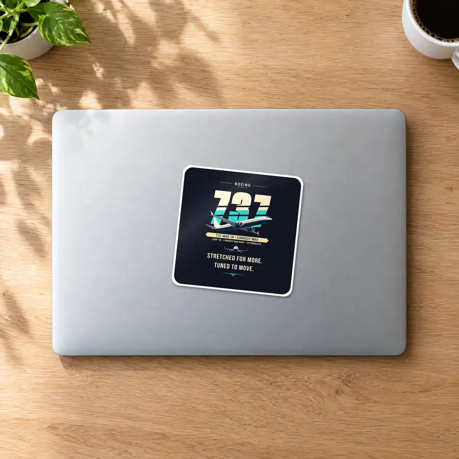 Boeing 737 MAX 10 - Original - Square Sticker - MacBook