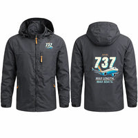 Thumbnail for Boeing 737 MAX 10 Stylish Jackets - Hooded Windbreaker - Cartoon - Charcoal