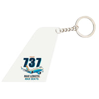 Thumbnail for Boeing 737 MAX 10 - Tail Key Chain - Cartoon - White
