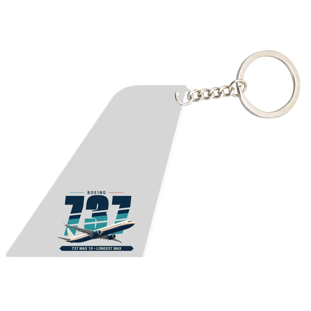 Boeing 737 MAX 10 - Tail Key Chain - Original - Light Gray