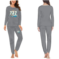 Thumbnail for Boeing 737 MAX 10 - Women Pajamas - Cartoon Chest - Gray