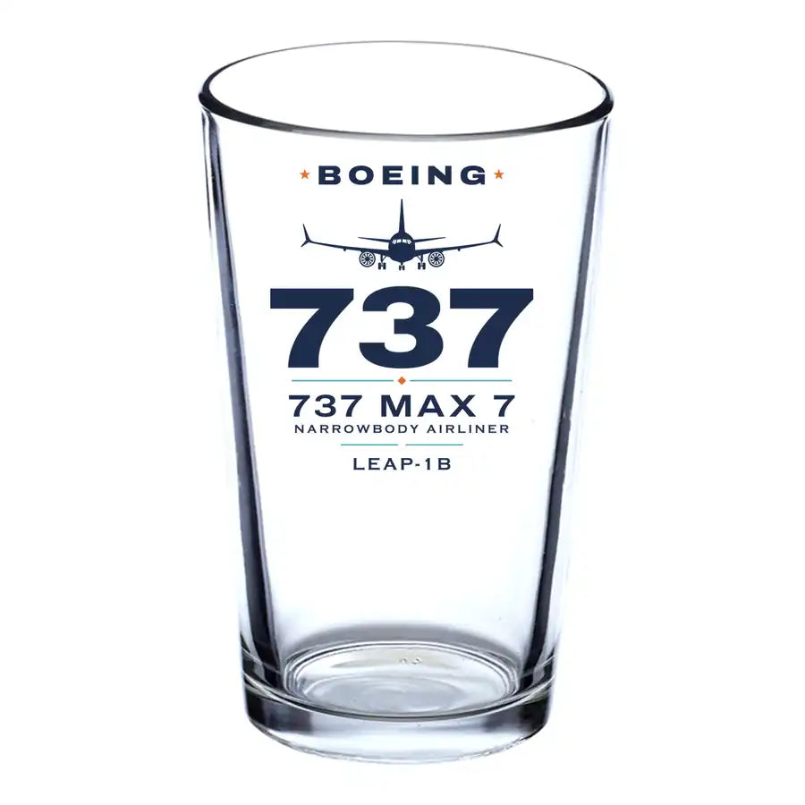 Boeing 737 MAX 7 - Heritage - Beer & Water Glass