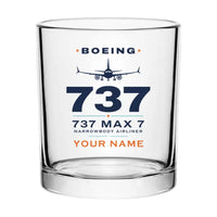 Thumbnail for Boeing 737 MAX 7 - Heritage + Name - Special Whiskey Glass