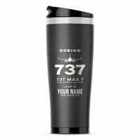 Thumbnail for Boeing 737 MAX 7 - Heritage + Name - Stainless Steel (No Holder) - Gray
