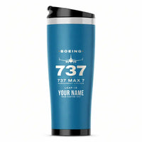 Thumbnail for Boeing 737 MAX 7 - Heritage + Name - Stainless Steel (No Holder) - Light Blue