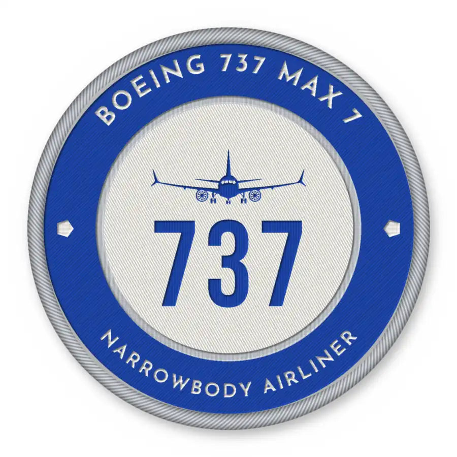 Boeing 737 MAX 7 Patches - Circle - Royal White