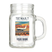 Thumbnail for Boeing 737 MAX 7 - Poster + Name - Cocktail Glass (Mason Jar)
