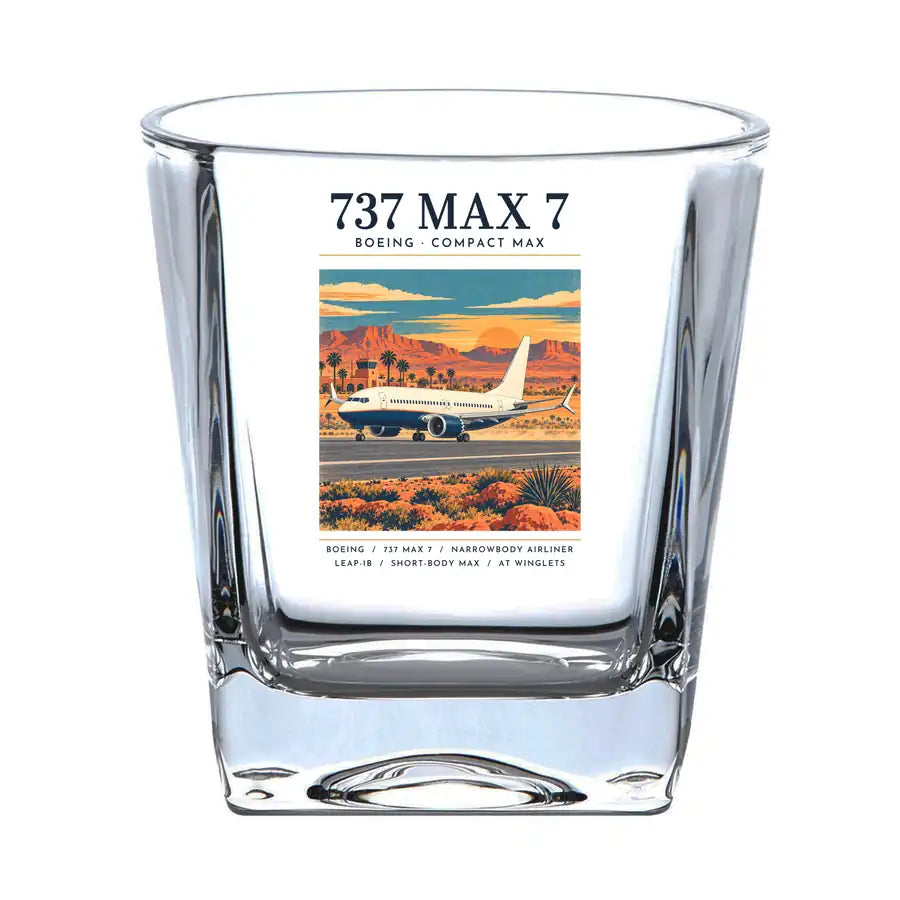 Boeing 737 MAX 7 - Poster - Whiskey Glass