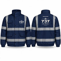 Thumbnail for Boeing 737 MAX 7 Reflective Winter Jackets - Heritage - Navy Blue