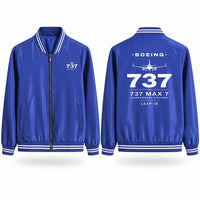 Thumbnail for Boeing 737 MAX 7 Stylish Jackets - Baseball Collar - Heritage - Royal Blue